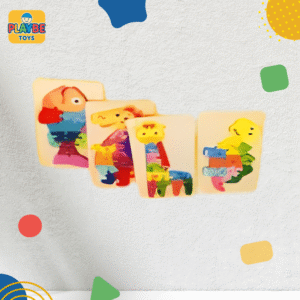 Puzzle en bois éducatif pour enfants – Animaux colorés
