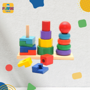 Tour des Formes en Bois – Jeu Éducatif pour Enfants